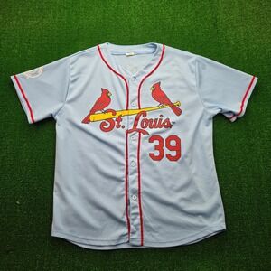 St Louis‎ Cardinals Jersey Mens XL Light Blue Button Up #39 Miles Mikolas SGA